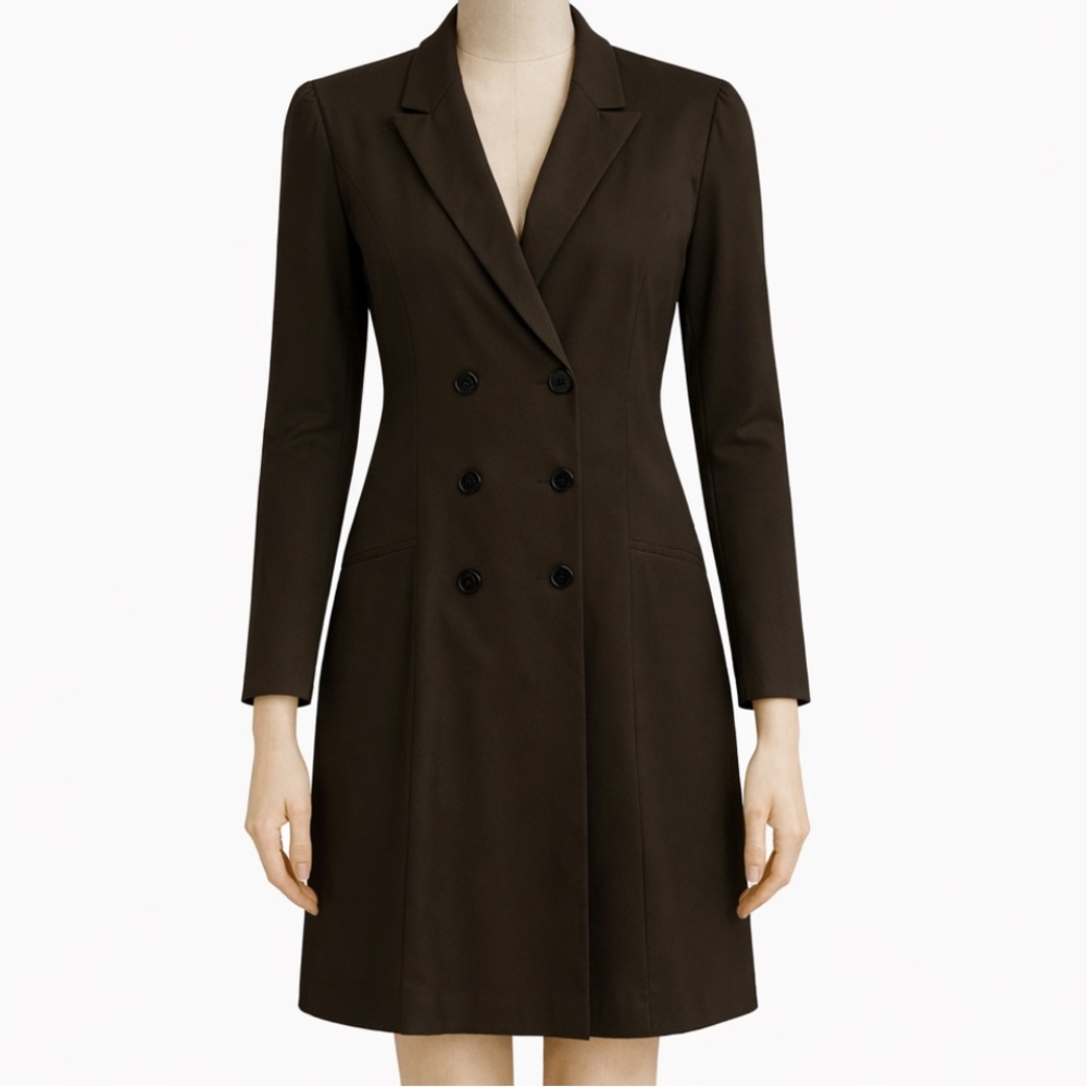 Isaac Mizrahi Black Double-Breasted Tuxedo Style Dress